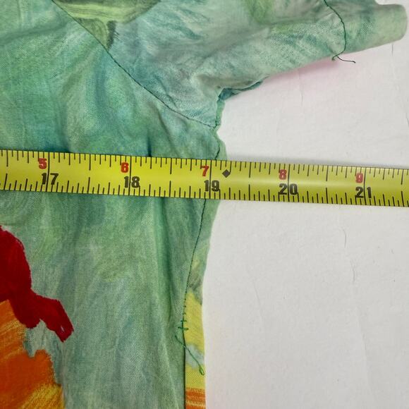 VTG Jams World Womens Mini Dress M Green Colorful Floral Ruffle Hawaiian Beach - Picture 4 of 13